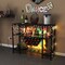 Industrial Wine Rack with Charging Station, 15-Bottle Capacity, 2 Glass Holders & 3 Shelve